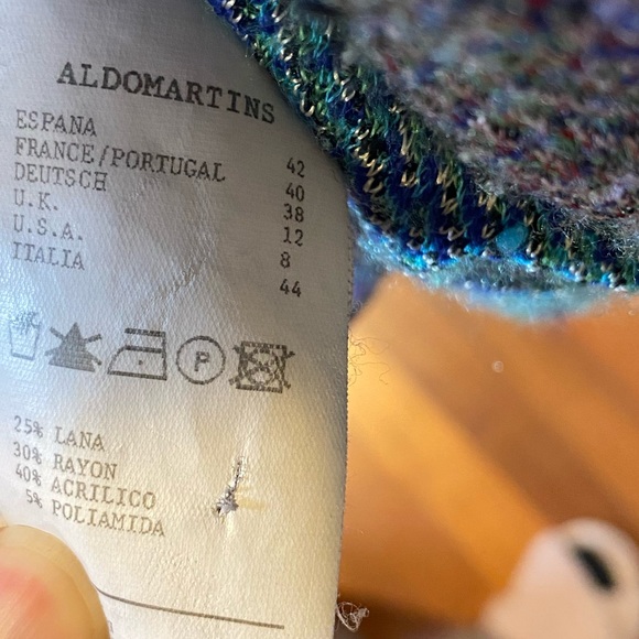 $340 Aldomartins Blue Knit Floral Blazer - Picture 10 of 10